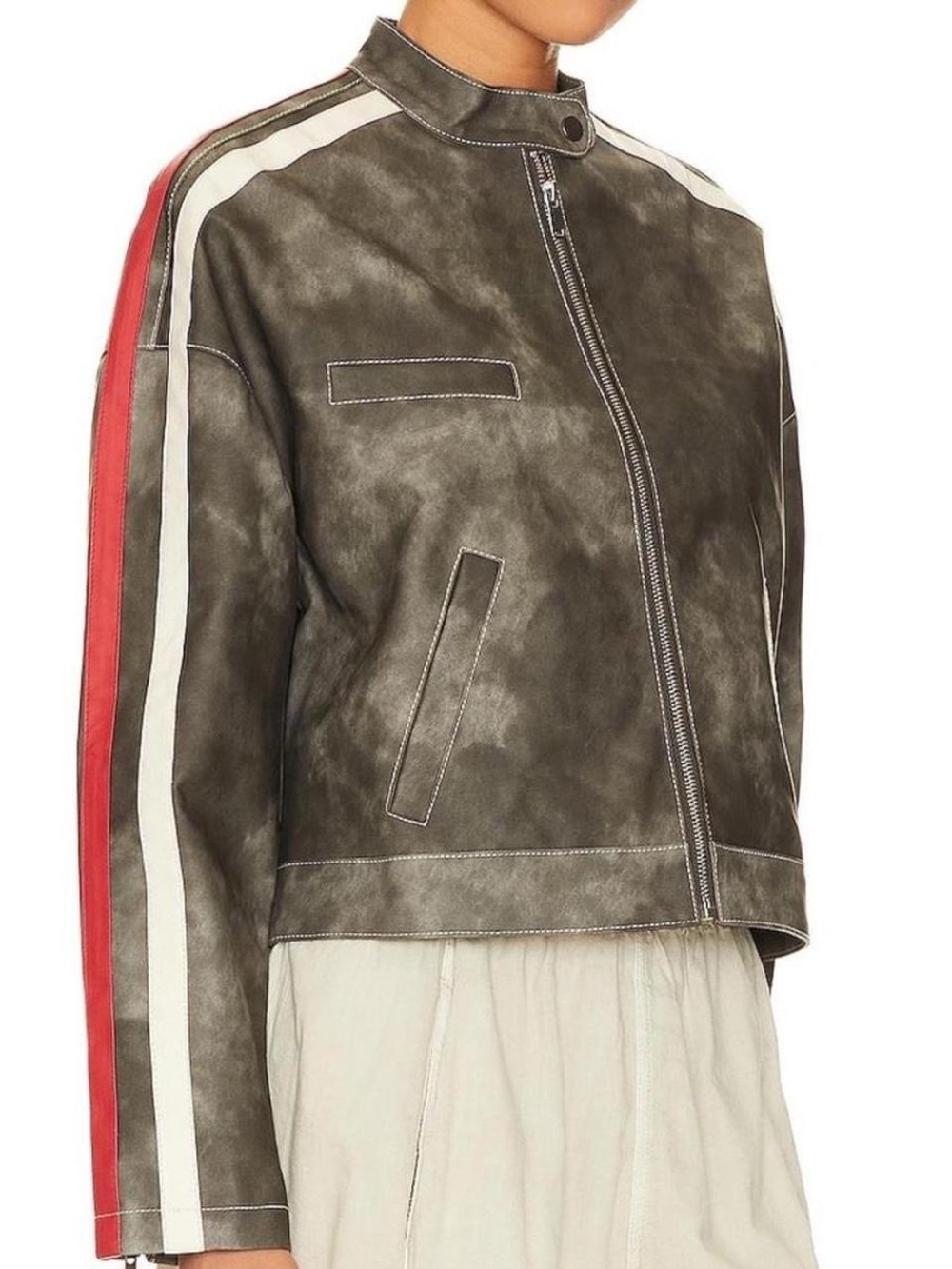 MANDI FAUX LEATHER MOTO JACKET